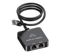 Uzifhdhi Switch Ethernet 2 Port avec câble Ethernet, Switch RJ45 Splitter 1000 Mbps, pour Ordinateur, TV, concentrateur, commutateur, routeur, Set-Top Box, et. Noir