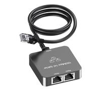 Uzifhdhi Switch Ethernet 2 Port avec câble Ethernet, Switch RJ45 Splitter 1000 Mbps, pour Ordinateur, TV, concentrateur, commutateur, routeur, Set-Top Box, et. Gris