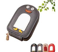 UZIPZ Cute Penguins PU Credit Card Coin Wallet, Penguin Credit Card Wallet, Penguin Credit Card Holder, Penguin Wallet with 11 Card Slots for Women Men (Grey)