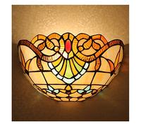 Uziqueif Applique Murale Intérieure, Lampe de Chevet Murale de Style Tiffany, Abat-jour en Vitrail, Vintage Luminaire Interieur Décorative pour Chambre Couloir Salon Escalier Hôtel, Baroque