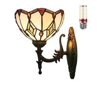 Uziqueif Appliques murales interieures, Lampe de Applique Murale de Style Tiffany, Lampe vitrail, Lampe Murale Interieur, Lampe de Chevet pour Salon,V