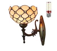 Uziqueif Appliques murales interieures, Lampe de Applique Murale de Style Tiffany, Lampe vitrail, Lampe Murale Interieur, Lampe de Chevet pour Salon,D