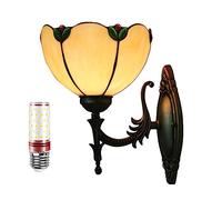 Uziqueif Appliques murales interieures, Lampe de Applique Murale de Style Tiffany, Lampe vitrail, Lampe Murale Interieur, Lampe de Chevet pour Salon,C