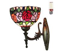 Uziqueif Appliques murales interieures, Lampe de Applique Murale de Style Tiffany, Lampe vitrail, Lampe Murale Interieur, Lampe de Chevet pour Salon,X