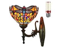 Uziqueif Appliques murales interieures, Lampe de Applique Murale de Style Tiffany, Lampe vitrail, Lampe Murale Interieur, Lampe de Chevet pour Salon,K