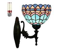 Uziqueif Appliques murales interieures, Lampe de Applique Murale de Style Tiffany, Lampe vitrail, Lampe Murale Interieur, Lampe de Chevet pour Salon,T