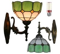 Uziqueif Appliques murales interieures, Lampe de Applique Murale de Style Tiffany, Lampe vitrail, Lampe Murale Interieur, Lampe de Chevet pour Salon,S