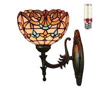Uziqueif Appliques murales interieures, Lampe de Applique Murale de Style Tiffany, Lampe vitrail, Lampe Murale Interieur, Lampe de Chevet pour Salon,Y