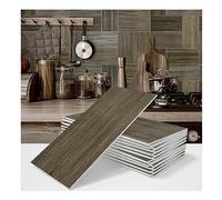 Uziqueif Autocollants de carrelage pour Salle de Bains et Cuisine Stickers Carrelage, Imitation grain de bois Imperméables Auto-adhésifs autocollant mural Décoration,20x10cm,Yellow green 43,64pcs
