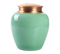 Uziqueif Céramique Pet Urn Chien Chat Cremation Memorial Burial Funéraire Urne pour Les Cendres De Stockage Cercueils, Urnes Et Pierres Tombales pour Les Chiens,Vert