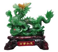 Uziqueif Feng Shui Statue de Dragon Chinois en résine - Symbole de prospérité - Décoration de Maison ou de Bureau,Emerald Color,33 * 17 * 31cm