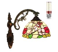 Uziqueif Lampe Murale Tiffany Style Vintage - Applique en Verre Coloré, E27 Applique Murale Intérieure, Lampe Murale pour Salle de Bain, Cuisine, Salon, Chambre,Dragonfly i