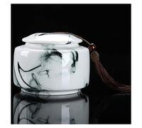 Uziqueif Marbre Keepsake Urne, Beaux Monuments en Céramique pour Les Petits Chien Chat Ash Urnes Funéraires Funéraires, Boîtes De Thé, des Boîtes Étanches À L'air, Teelagerung,A