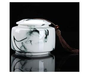 Uziqueif Marbre Keepsake Urne, Beaux Monuments en Céramique pour Les Petits Chien Chat Ash Urnes Funéraires Funéraires, Boîtes De Thé, des Boîtes Étanches À L'air, Teelagerung,A