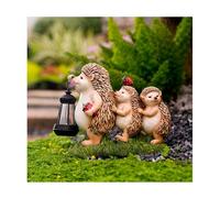 Uziqueif Résine Hérisson Statue Jardin Exterieur, Decoration Jardin Exterieur, Figurine d'animaux avec Lampe Solaire, Décoration pour Pelouse de Chemin de Jardin Balcon Terrasse,Hedgehog
