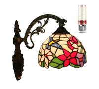 Uziqueif Tiffany Applique, E27 Luminaires Applique Intérieure, Lampe Murale Tiffany, Interieur Appliques Murales Décoratives pour Chambre, Salon, Couloir,Hummingbird h
