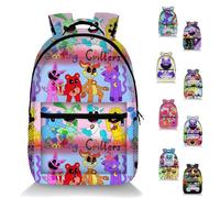 UZKWYKYC Smiling Critters Anime Backpacks, Smiling Critters Sac à Dos pour Ordinateur Portable, Sacs à Dos Souriants Criters, Sac à Dos de Loisirs de Voyage de Grande Capacité