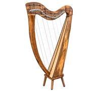 Uzman Harfe Claddagh à 28 cordes, harpe à levier celtique de qualité supérieure avec 28 volets demi-tons, aspect bois de rose, fond de résonance en épicéa, sac de transport accordage etc.