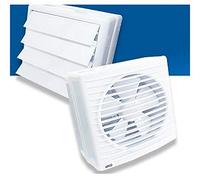 Uzman-Versand 150mm Ventilateur Mural Extracteurs d'air VENTILATEURs Aspiration Extracteur Helicoide Ventilation de fenêtre Automatic Shutter avec rabat électrique de bain, cuisine,