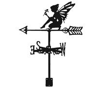 UZSPAC Girouette de Jardin Exterieur Metal Indicateur de Vent en Forme de Elfe de Fer Decoration Jardin Exterieur Finition Noire
