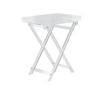 UZSPAC Table Basse Carrée Plexiglass Pliable Bord Haute Facile À Utiliser Applicable À Chambre, Salon, Salle De Bain, Bureau (Transparent)