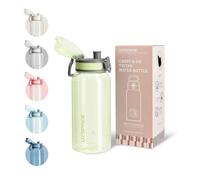 UZSPACE 600ml Gourde Enfant avec Poignée - Sport Adulte - Étanche Bouteille d'eau - Sans BPA, Réutilisable, Légère - Idéal pour Sport, École, Travail, Citron Vert