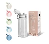 UZSPACE 600ml Gourde Enfant avec Poignée - Sport Adulte - Étanche Bouteille d'eau - Sans BPA, Réutilisable, Légère - Idéal pour Sport, École, Travail, Gris Silex