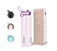 UZSPACE Gourde de sport, 1 litre, anti-fuite, passe au lave-vaisselle, ouverture en un clic, convient aux boissons gazeuses, sans BPA, bouteille de sport pour femme, pour yoga, gym, vélo, randonnée
