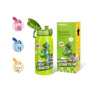 UZSPACE Gourde en acier inoxydable pour enfants, anti-fuite, 550 ml, bouteille d'eau pour l'école, la maternelle, bouteille isotherme à double paroi avec utilisation à une main, pour le sport en plein