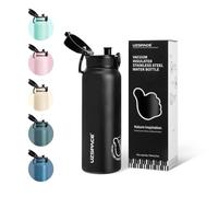 UZSPACE Gourde isotherme en acier inoxydable 700 ml avec couvercle à rabat, fermeture en un clic, anti-fuite, en métal, pour filles et garçons, pour l'université, l'école, le sport, la randonnée, la