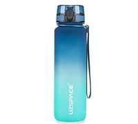 UZSPACE Gourde Sport avec Passoire - Gourde 1L sans BPA - Bouteille d'Eau avec Échelle de Capacité - Pour la Gym, l'École, le Fitness et le Plein Air, Bleu et Vert