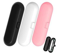 UZSUZZ 3 Pièces Etui Brosse a Dent Électrique, Etui Voyage Brosse a Dent Electrique, Étui Brosse À Dents Électrique De Rangement, Boîtier De Haute Qualité Universel, Trois Couleurs Rose Noir Et Blanc
