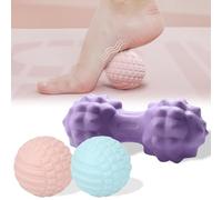 UZSUZZ Balles de Massag Lot de 3 Boule de Massage balle de massage à picots Boule Myofasicale Pour Masser les Pieds,dos,épaules,Bras Pour Soulager Les Douleurs Musculaires