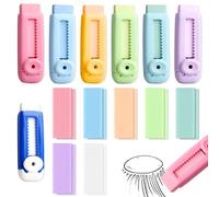 UZSUZZ Gommes Rétractables Lot de 7 Gommes Rétractables Coulissantes Gomme en Caoutchouc Push-Pull avec 14 Gommes de Rechange Douces pour étudiants, école, Bureau, Peinture et Dessin
