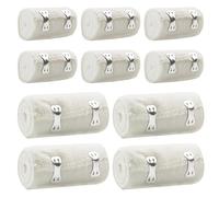 UZSUZZ Lot de 10 bandages de gaze élastiques, bandages de compression élastiques avec clips métalliques, bandages de compression tubulaires, bandages de fixation pour poignets, chevilles (2 tailles)
