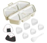 UZSUZZ Moule a Onigiri 6 en 1 Moule Onigiri à Sushi mit 6 Pièces Onigiri Moule Triangle (3 Grands et 3 Petits) mit 1 Cuillère à Riz Kit Sushi pour Boules de Riz, Restaurant, Camping Familial
