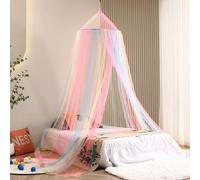 UZSUZZ Moustiquaire de Lit Ciel de lit Fille moustiquaire lit Arc-en-Ciel Moustiquaire Ciel de lit Moustiquaire pour Lit Double Simple Ciel de Lit Enfant pour Voyage et Maison Indoor Outdoor