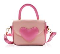 UZSUZZ Sac à Main Enfant Fille Imperméable à Bandoulière en Forme de Cœur - Petit Sac pour Fille 3-12 Ans (Rose) - Cadeau d'Anniversaire Mignon