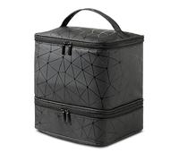 UZSUZZ Sac de Rangement Vernis à Ongles Imperméable - Organisateur Double Couche pour Vernis à Ongles, Sac de Voyage Cosmétique Noir