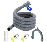 UZSUZZ Tuyau Vidange Machine a Laver 2 m, Universel Rallonge de Tuyau de Vidange avec Support et Colliers de Serrage, pour Lave-Linge, Lave-Vaisselle