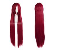 Uzumaki Kushina Perruque de cosplay rouge longue et droite avec bonnet gratuit pour fête, quotidien, Halloween, cosplay