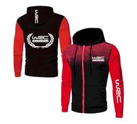 UZVKAVJP Sweat À Capuche Graphique pour Homme W.R.C Collision Coloris Variés Fermeture Éclair Intégrale Manches Longues Style Sportswear Confortable avec Poches-HongSe||x_s