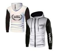 UZVKAVJP Sweat À Capuche Graphique pour Homme W.R.C Collision Coloris Variés Fermeture Éclair Intégrale Manches Longues Style Sportswear Confortable avec Poches-BaiSe||s