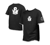 UZVKAVJP T-Shirts À Col Rond pour Hommes Vêtements De Sport pour Rainbow Six Siege T-Shirt Confortable Vêtements D'entraînement Demi-Manches Graphique À Manches-Black||M
