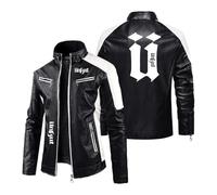 UZVKAVJP Veste De Moto Épaisse pour Homme pour Combinaison De Course À Coutures Unkut Manteaux De Moto sans Capuche Vêtements D'extérieur en Cuir PU Vêtements-Black||XL