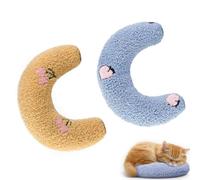 UZYXC 2 Coussins à l'Herbe à Chat pour Chats, Coussin Apaisant avec Valériane, Anti-Stress pour Calmer votre Animal, Doudou Moelleux pour Détente et Jeu, Bleu et Jaune