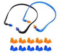 UZYXC 2 Pièces, Casque Antibruit avec 10 Bouchons d'Oreille de Rechange, SNR 27 dB, Protection Auditive Industrielle pour Chantier, Usine, Bleu et Noir, Réduit la Pression