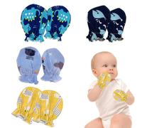 UZYXC 4 Pares de Guantes de Verano para Bebés, Recién Nacidos Guantes de Algodón que No Se Rayan,Manoplas Bebe Recien Nacido, Regalo Bebe Recien Nacido para 0-6 meses Niño Niña