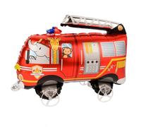 UZYXC Ballon 3D Animaux Marcheur avec Roues, 1 Pièce Ballon Hélium en Forme de Camion de Pompier avec Éléphant Girafe Singe, Décoration Fête Anniversaire Enfant, Cadeau Fille Garçon