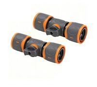 UZYXC Lot de 2 Raccords pour Tuyau d'Arrosage, Double Embout Compatible Gardena avec Valve de Contrôle, Connecteur de Tuyau avec Stop-Eau pour Extension de Tuyau